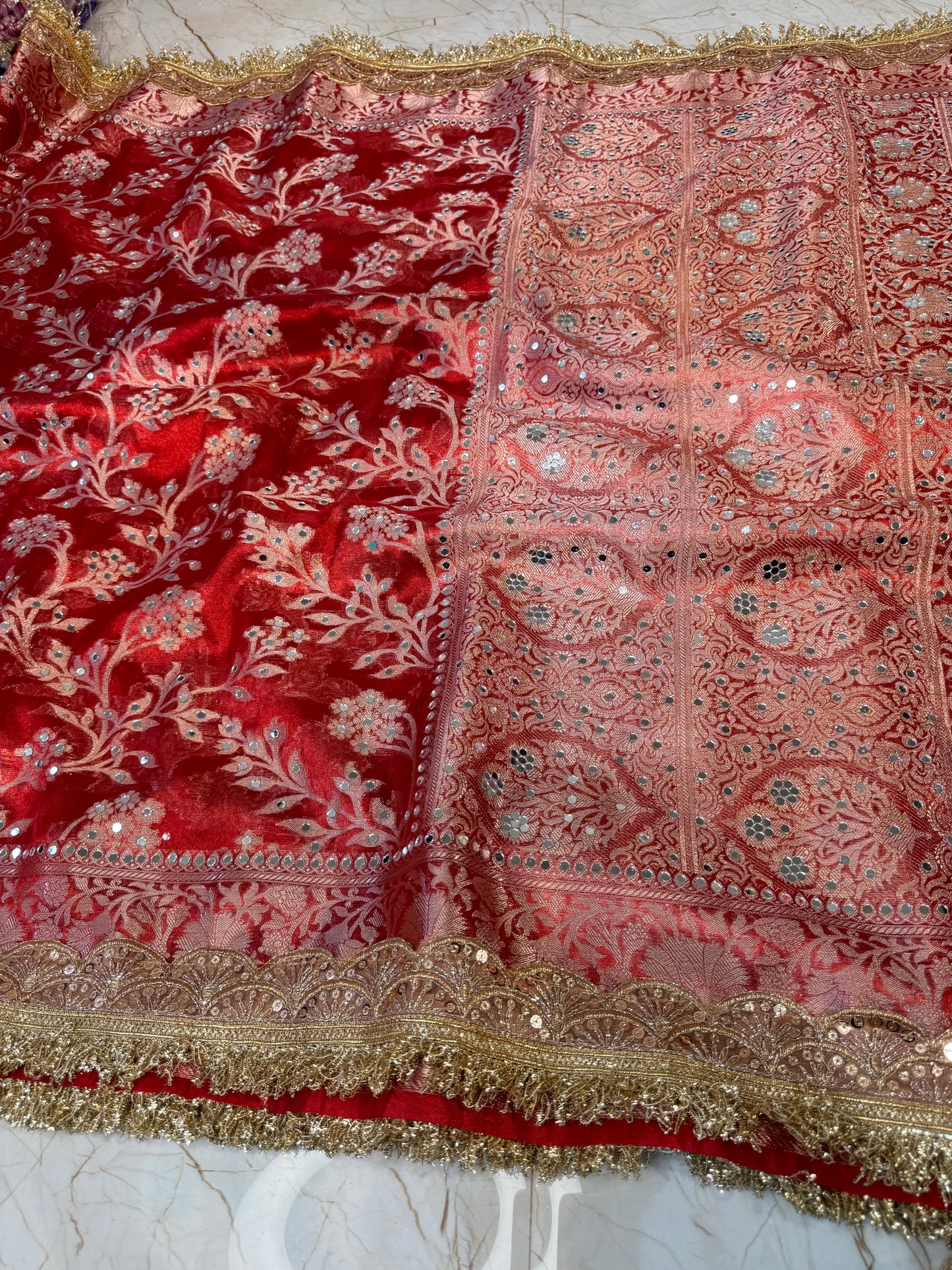 Banarasi Mirror Work Tissue Silk Saree