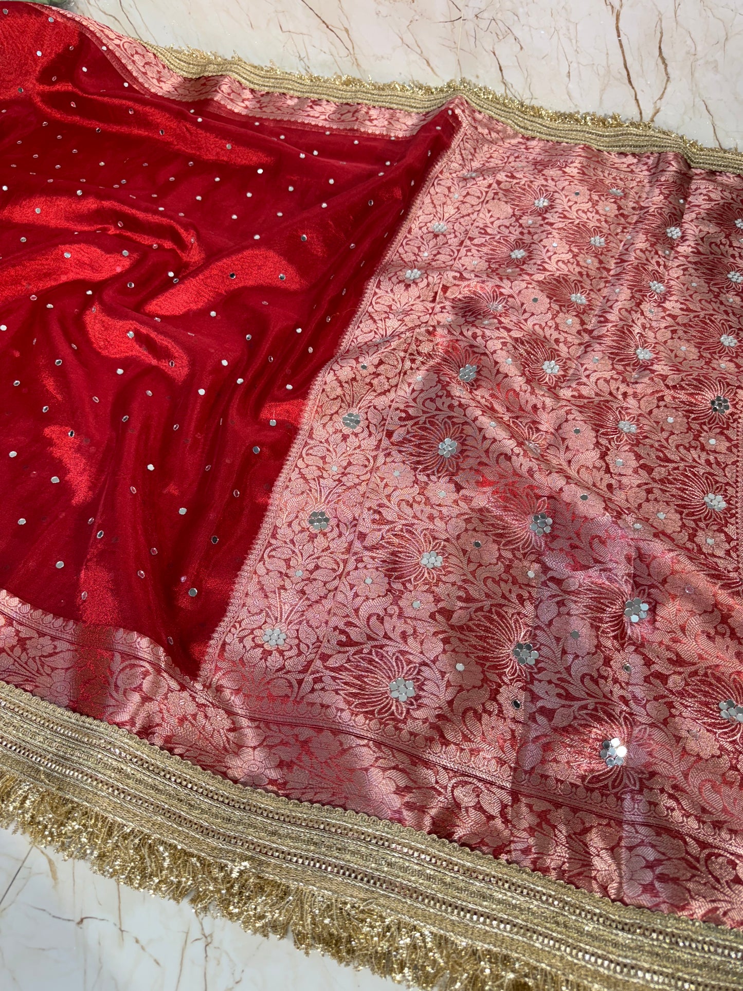 Banarasi Mirror Work Tissue Silk Saree