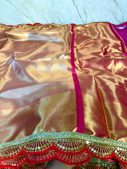 Banarasi Handloom Bridal Wear Soft Silk Saree