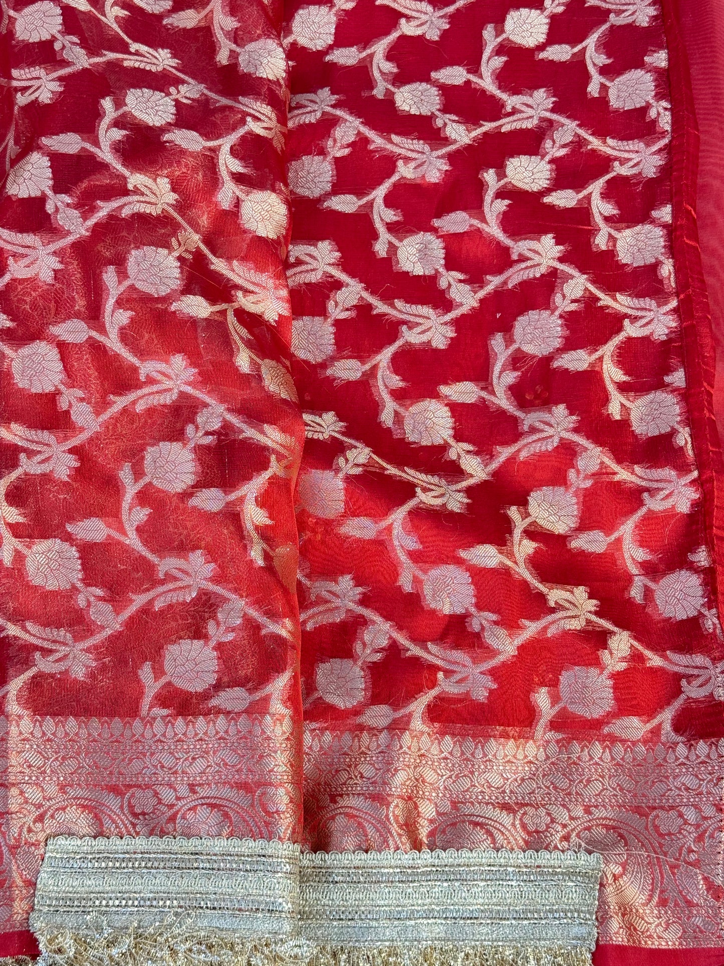 Banarasi Ghunghru and Mirror Work Tissue Silk Saree