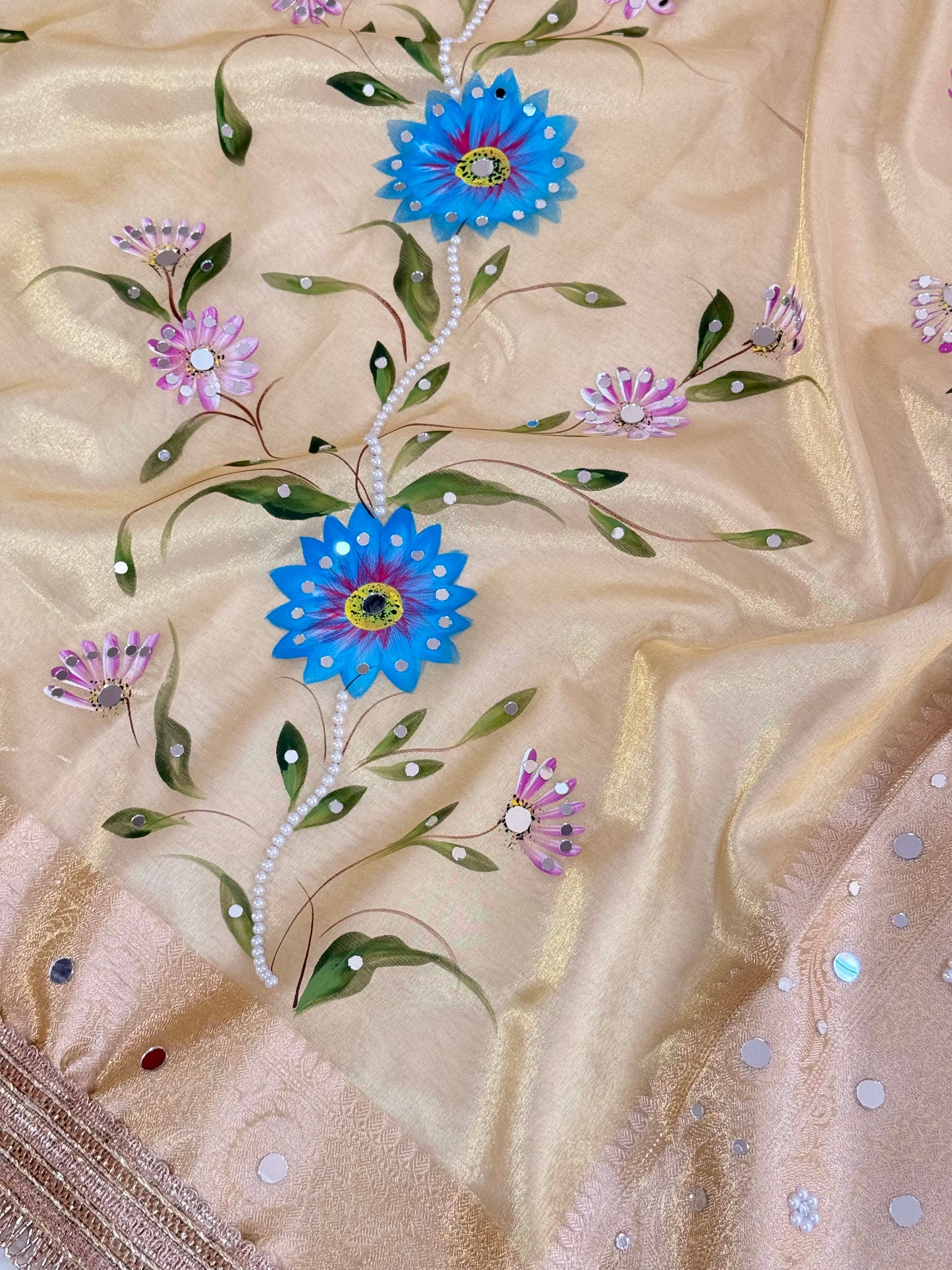 Banarasi Mirror Work Tissue Silk Saree