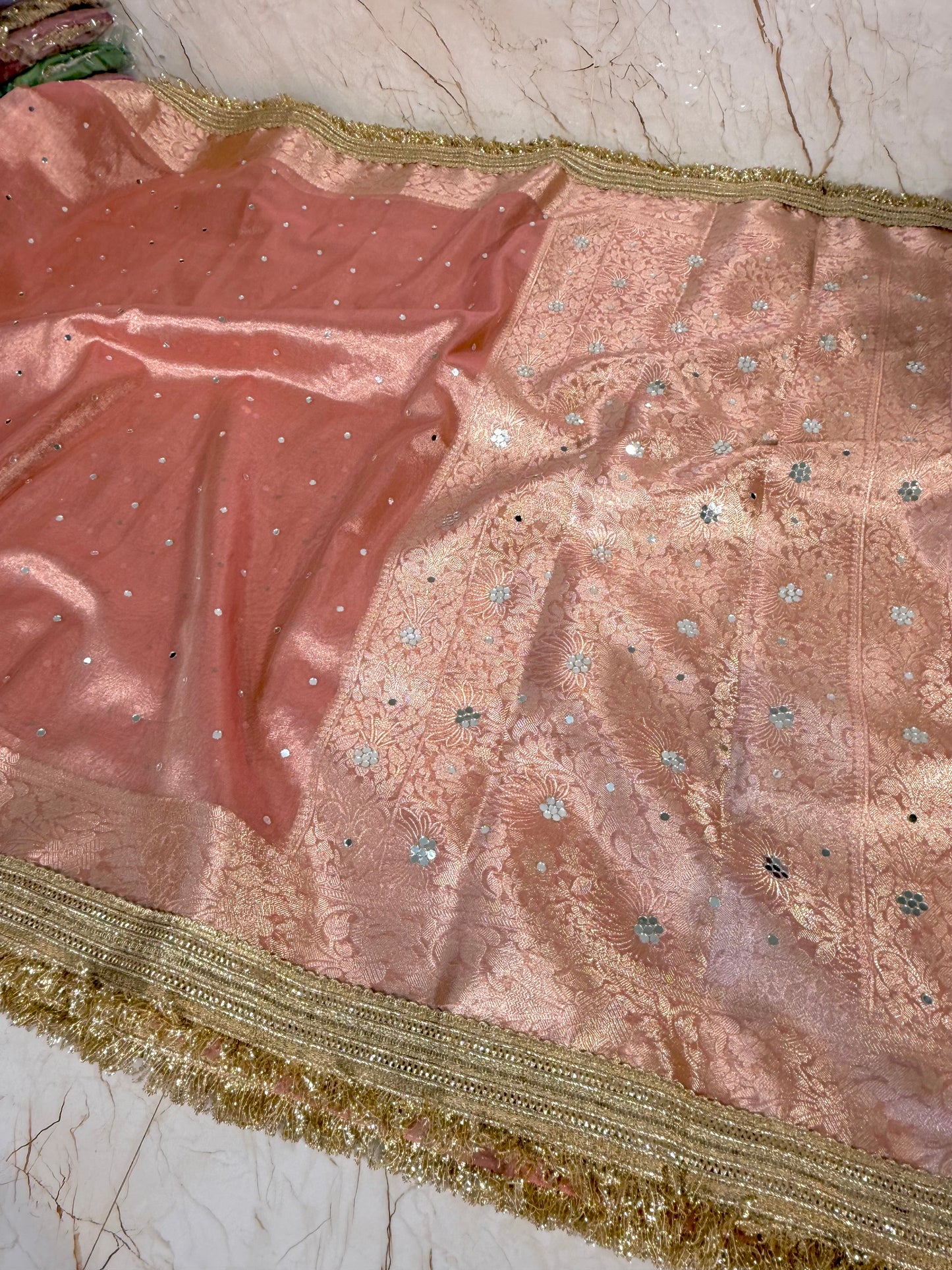 Banarasi Mirror Work Tissue Silk Saree