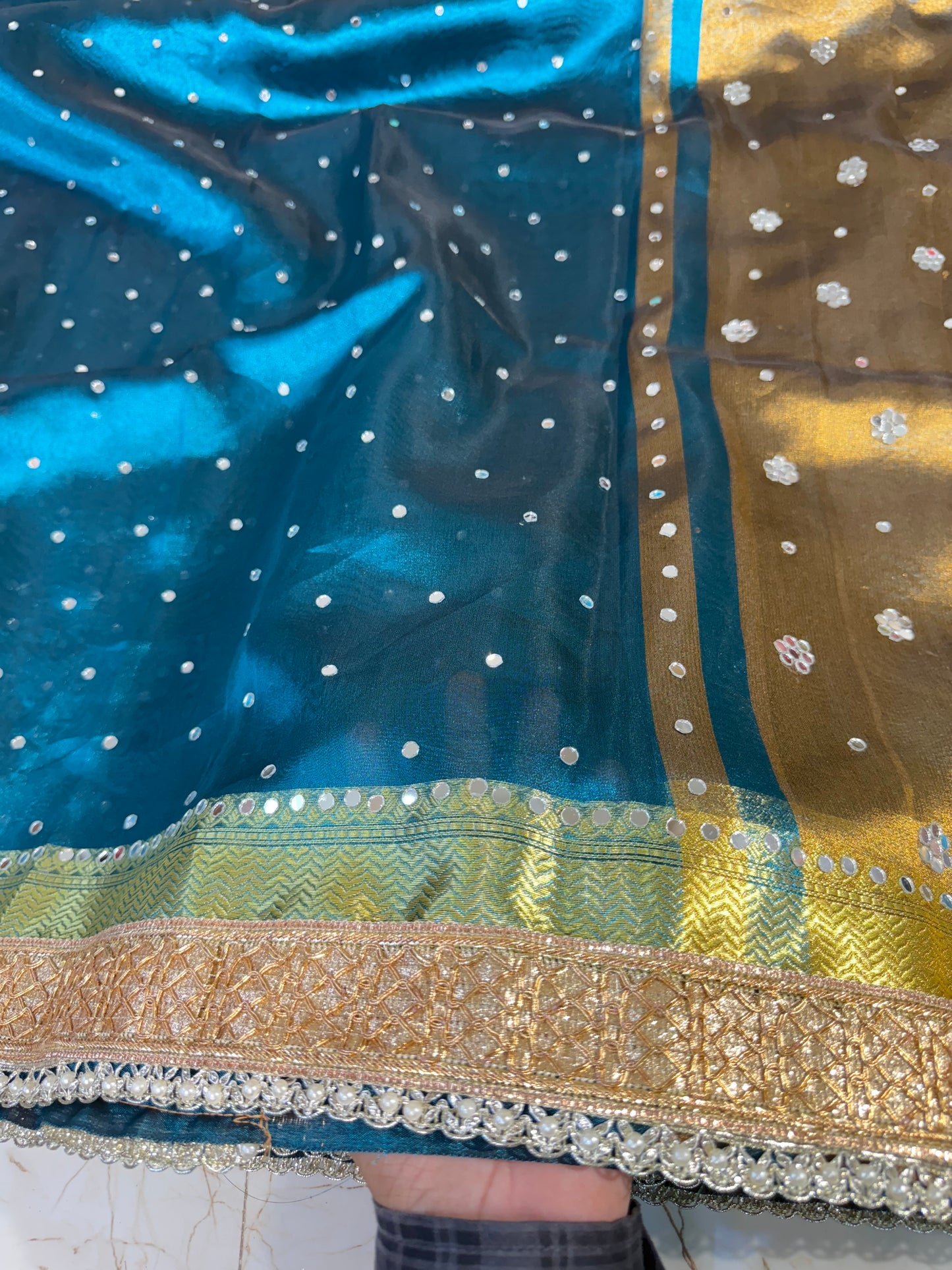 Banarasi Mirror Work Tissue Silk Saree