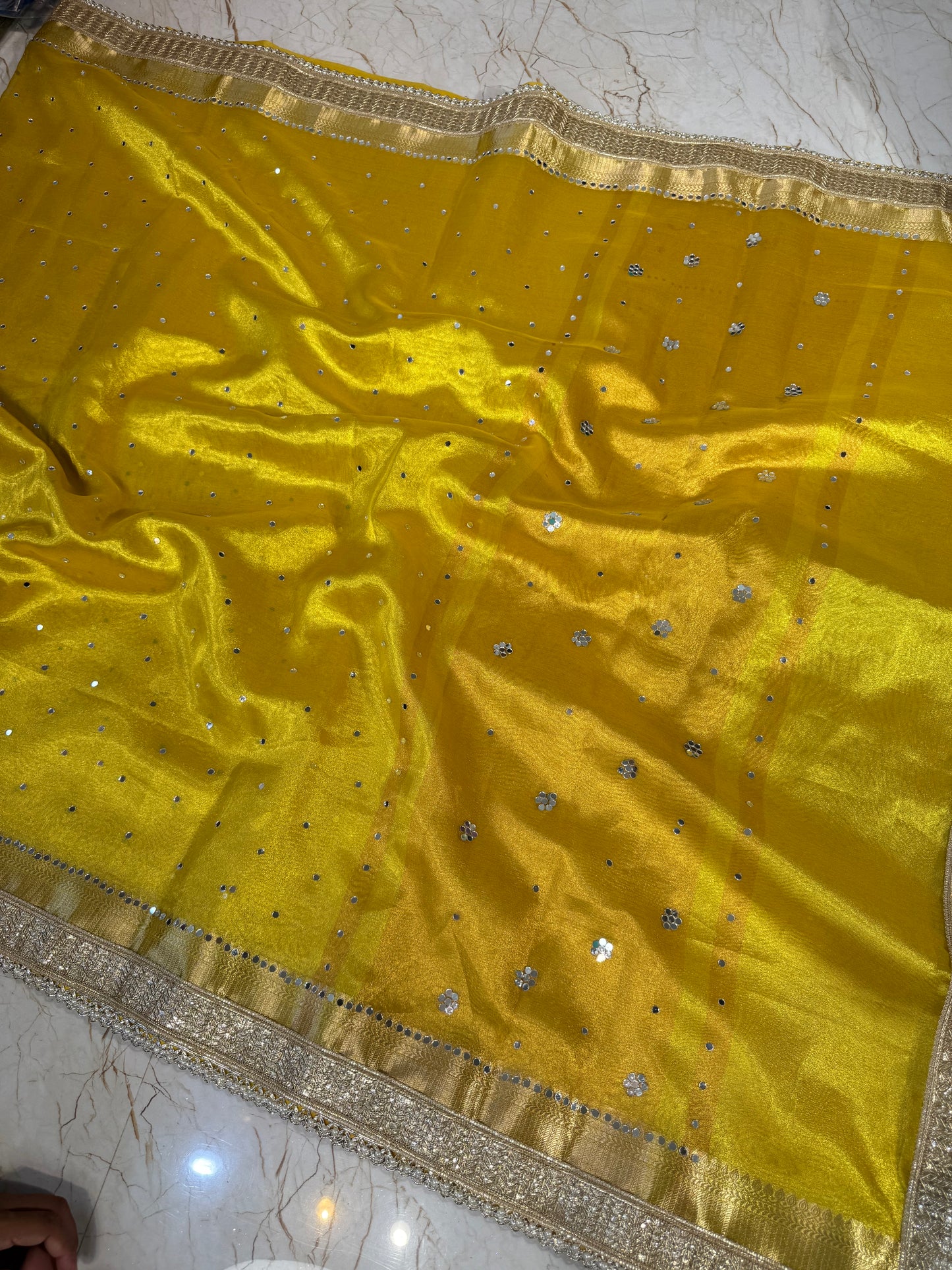 Banarasi Mirror Work Tissue Silk Saree
