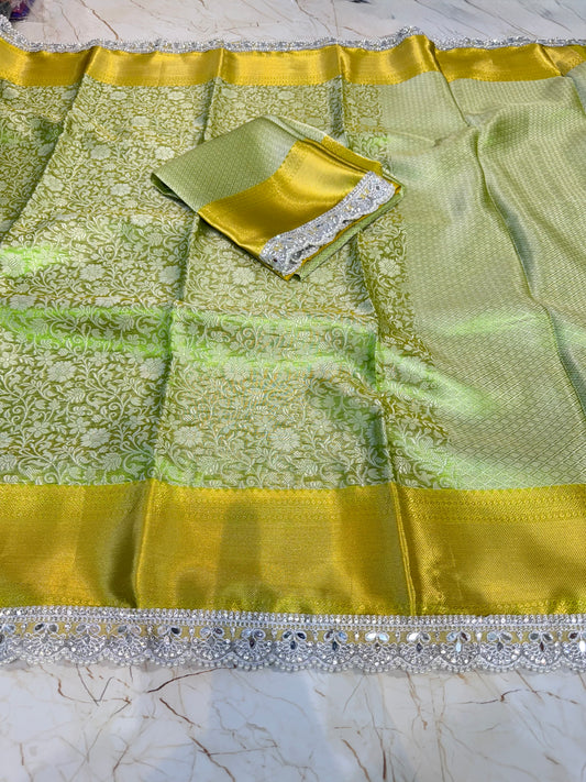 Banarasi Handloom Bridal Wear Soft Silk Saree
