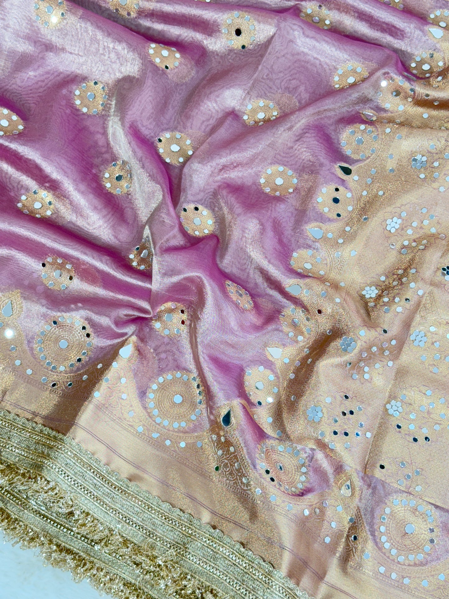 Banarasi Mirror Work Tissue Silk Saree