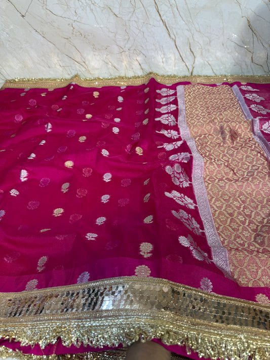 Banarasi Handloom Soft Kora Silk Saree
