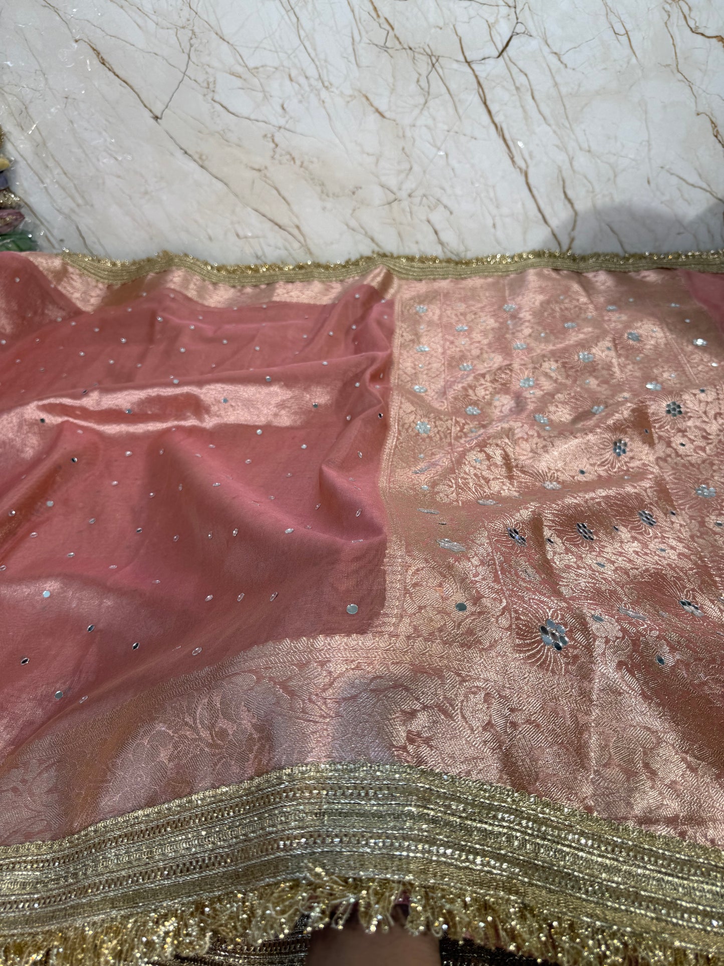 Banarasi Mirror Work Tissue Silk Saree