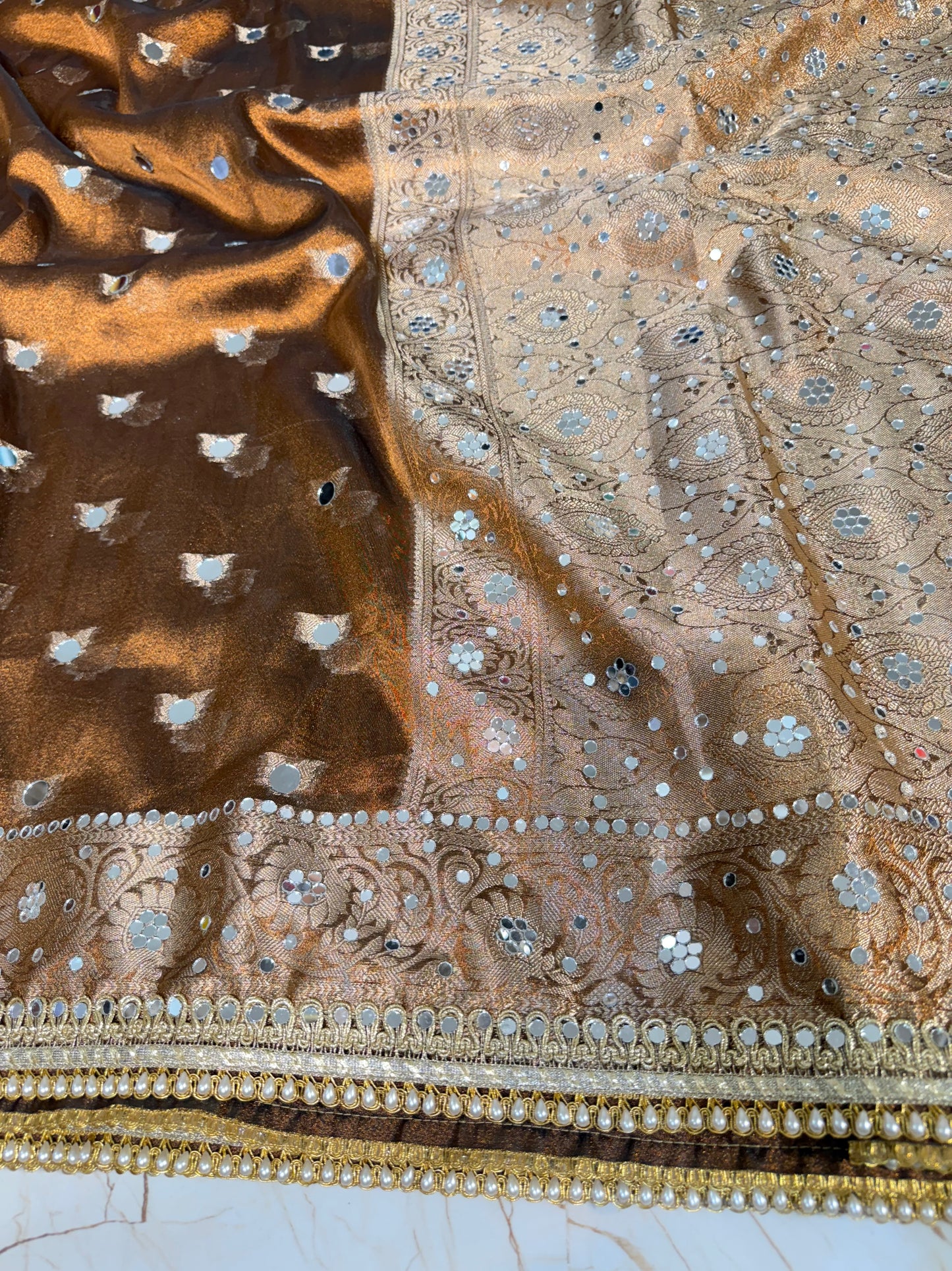 Banarasi Mirror Work Tissue Silk Saree