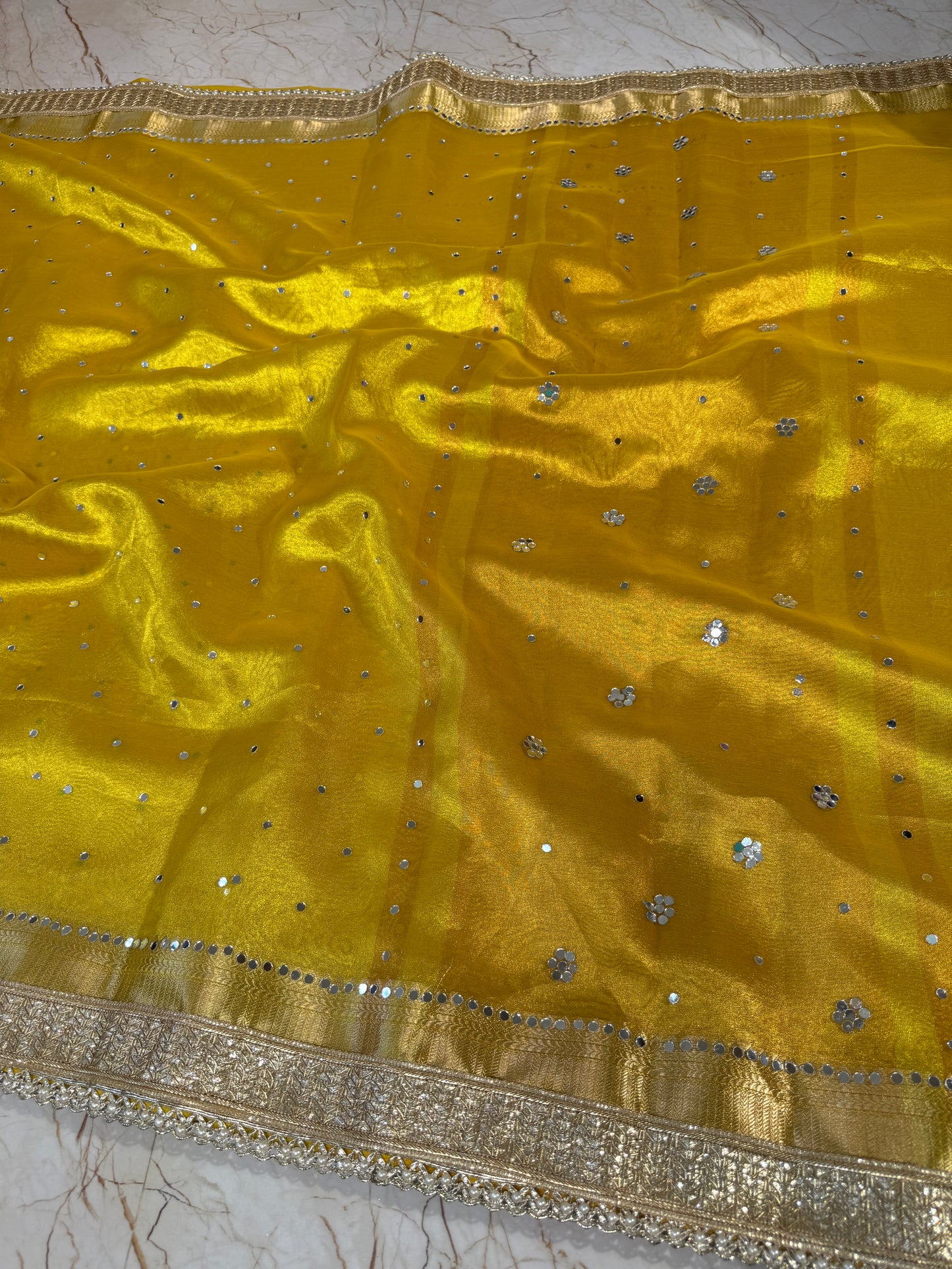 Banarasi Mirror Work Tissue Silk Saree