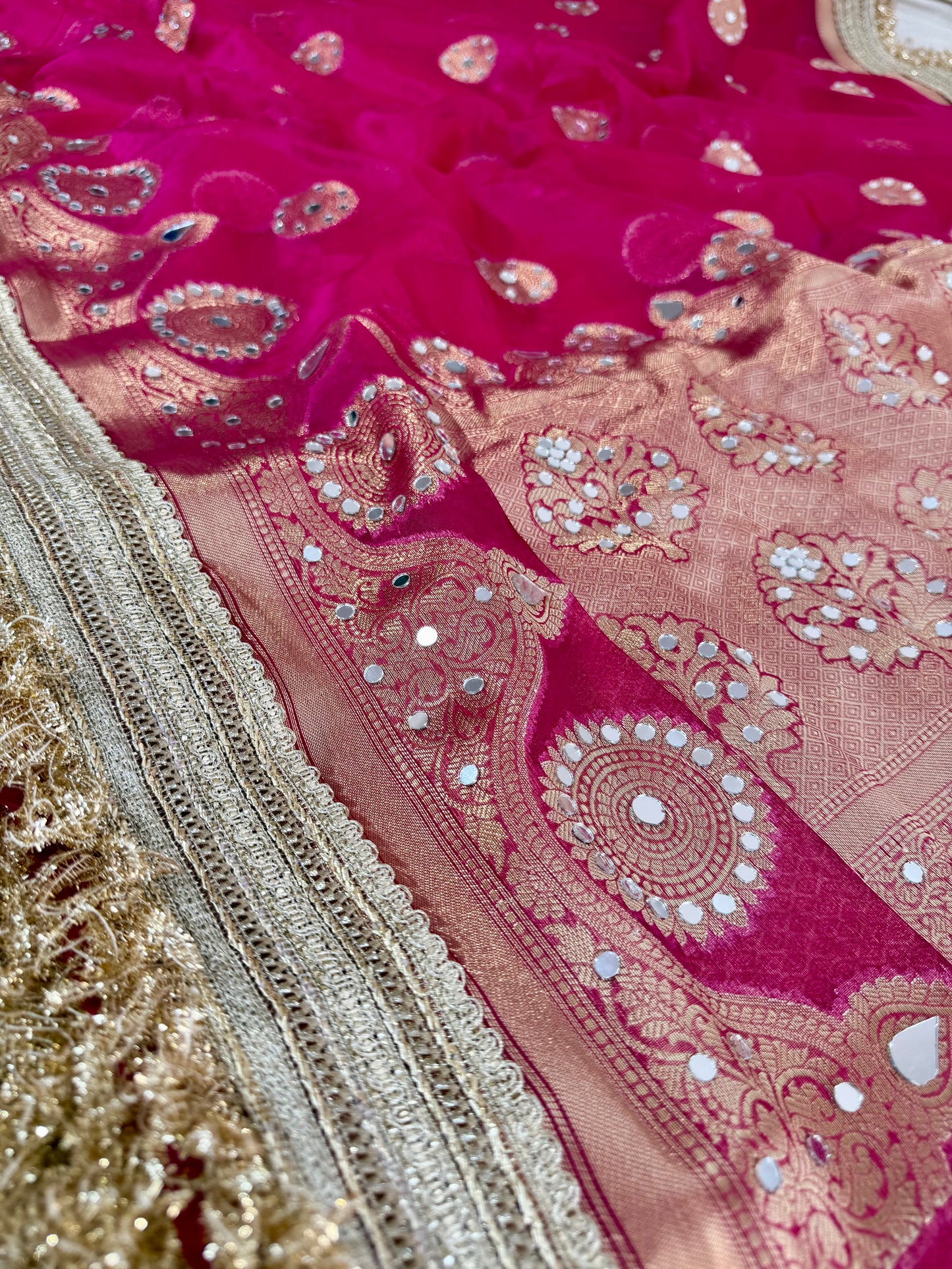 Banarasi Mirror Work Tissue Silk Saree