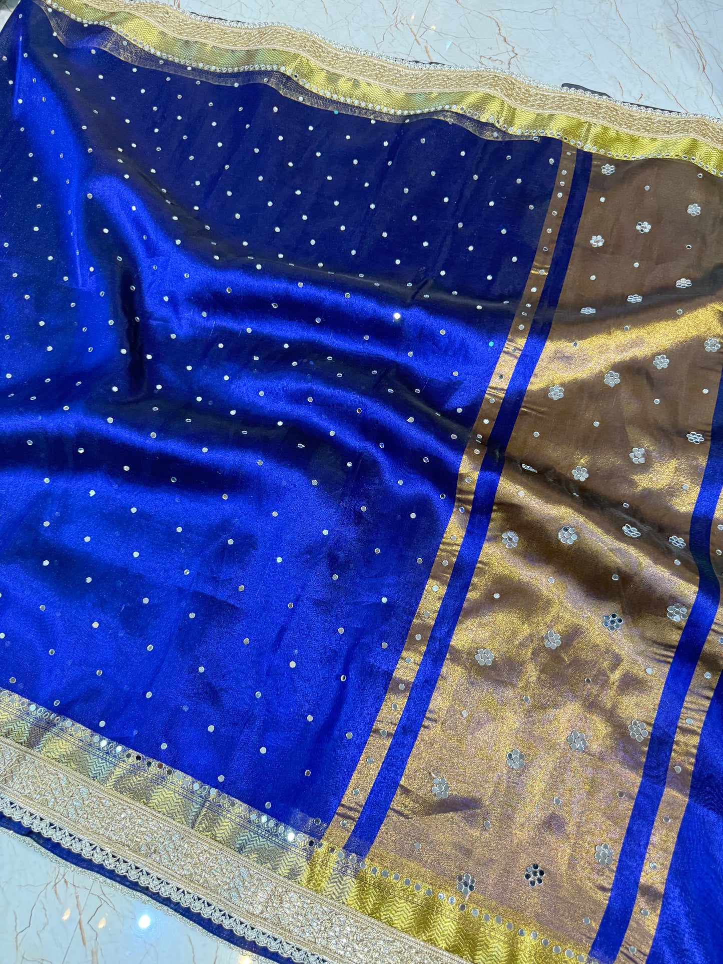 Banarasi Mirror Work Tissue Silk Saree