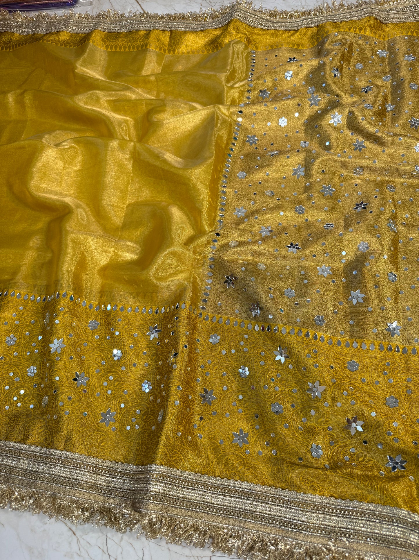 Banarasi Mirror Work Tissue Silk Saree