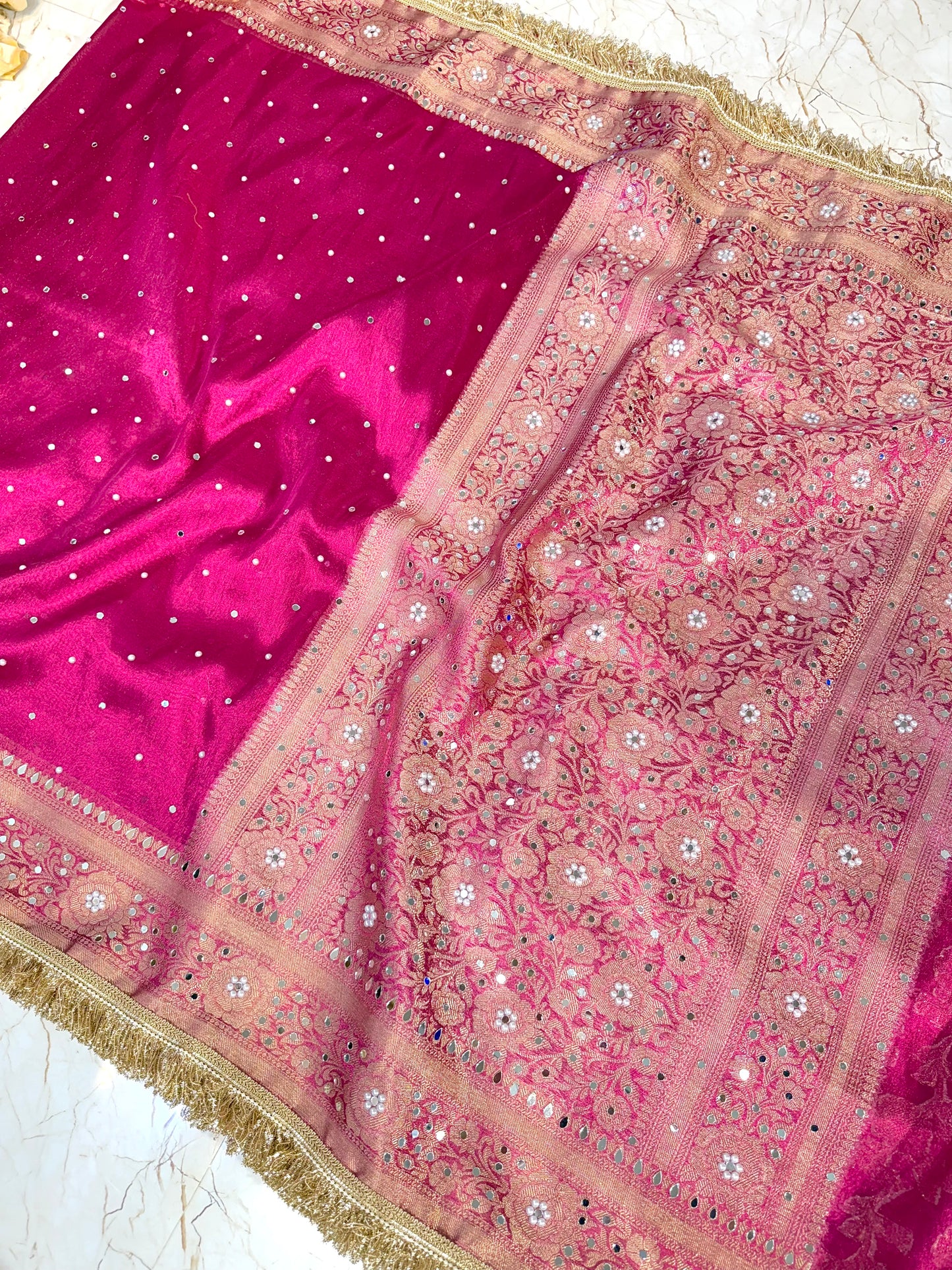 Banarasi Mirror Work Tissue Silk Saree