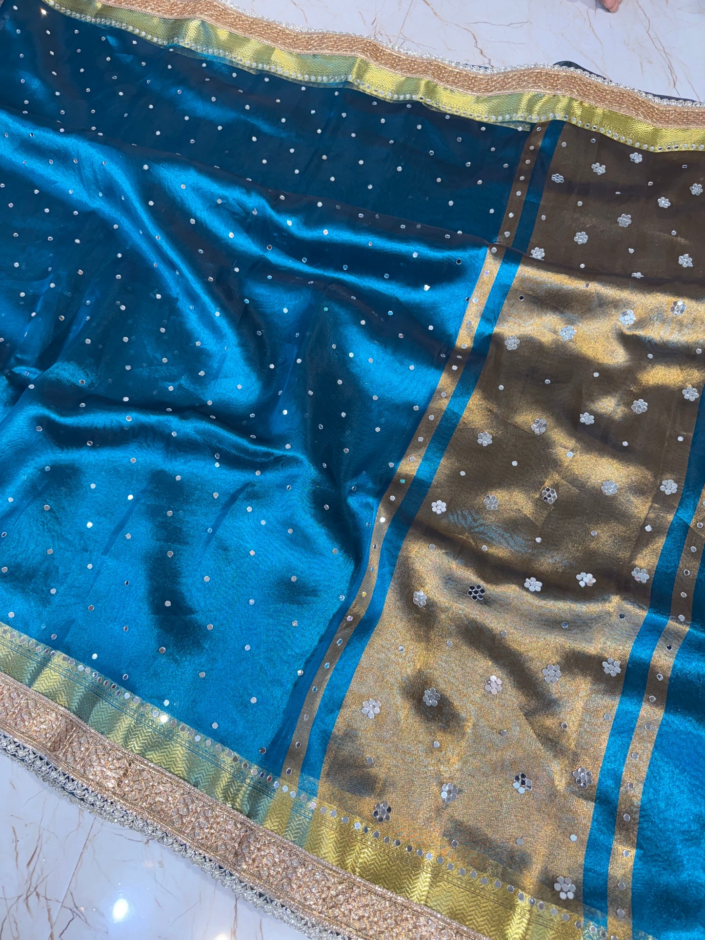 Banarasi Mirror Work Tissue Silk Saree