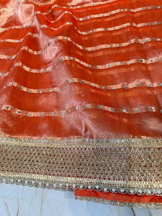 Banarasi Mirror Work Tissue Silk Saree