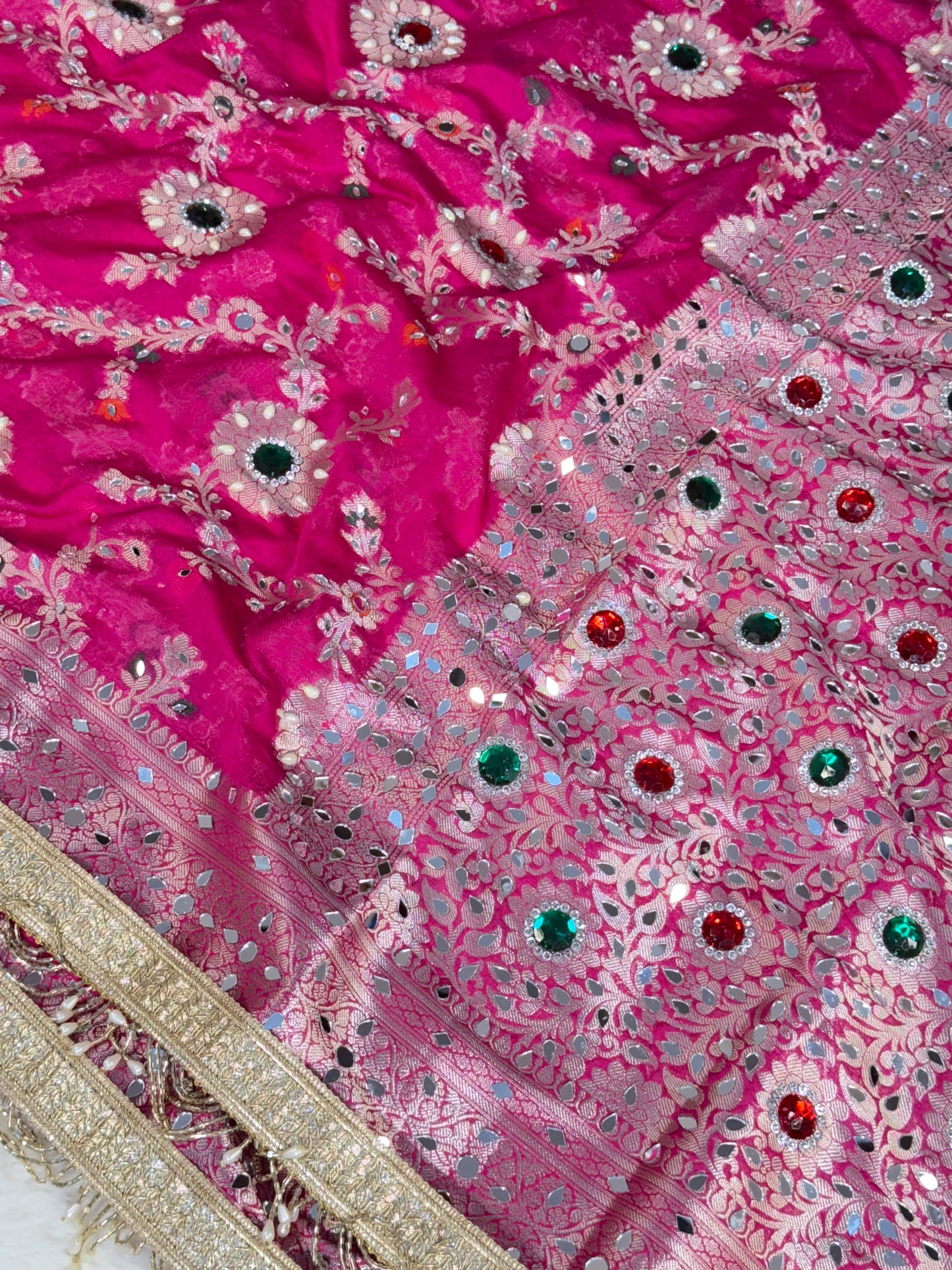 Banarasi Mirror Work Georgette Silk Saree