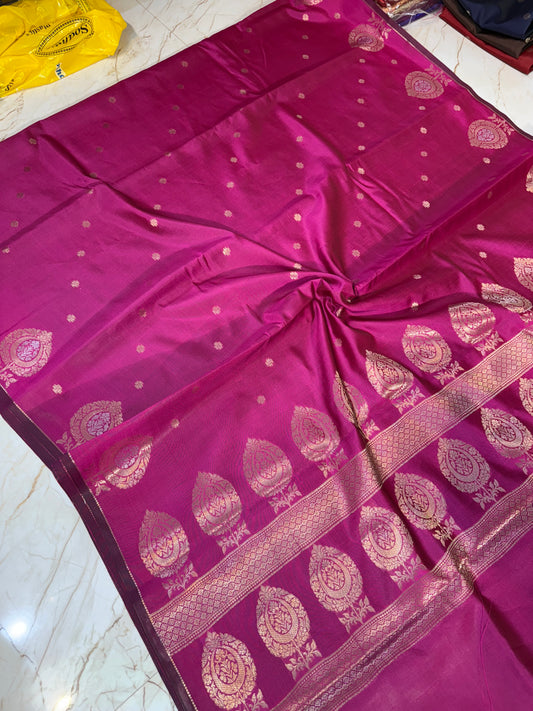 Banarasi Handloom Raw Mnago Soft Silk Saree