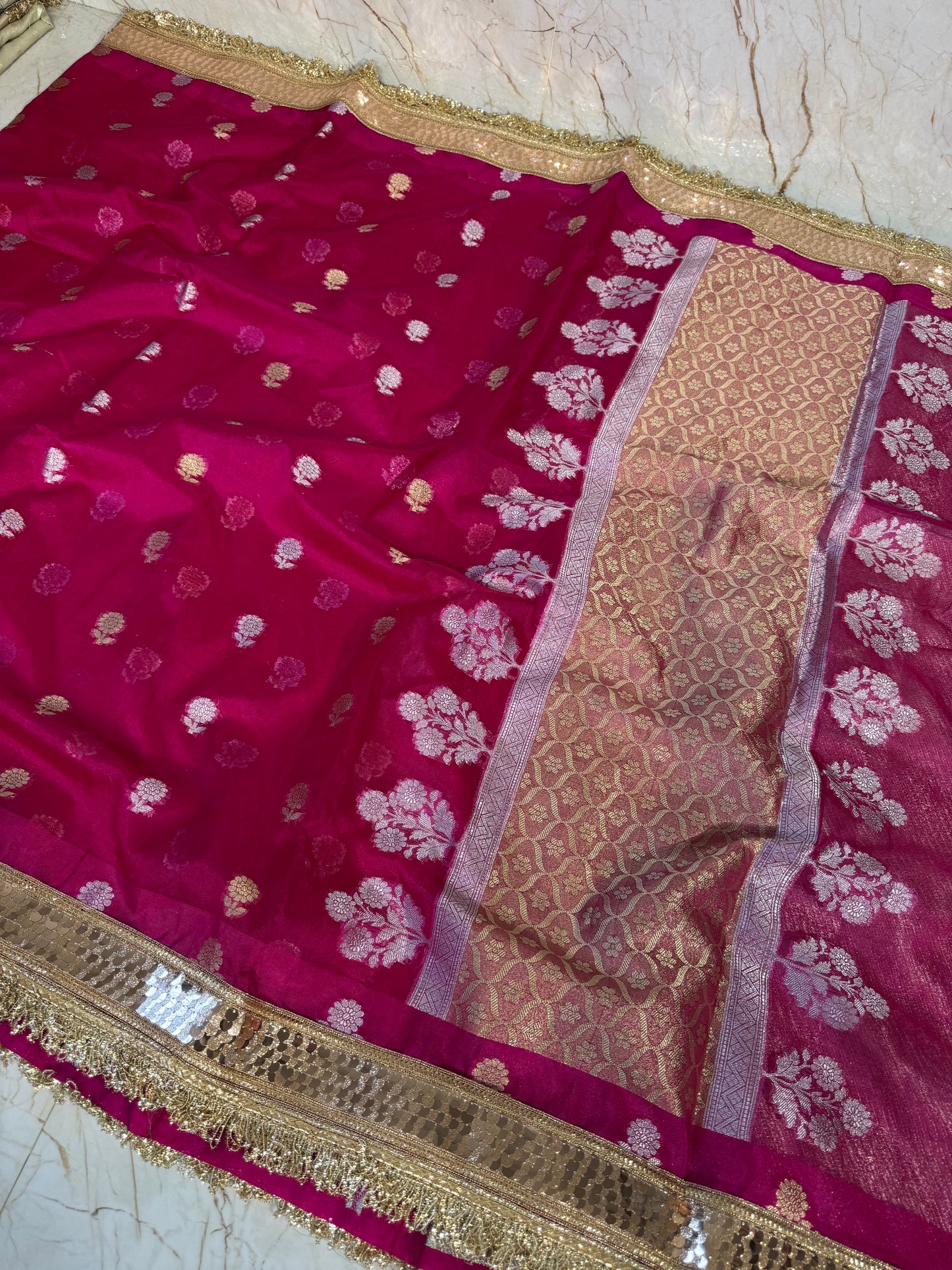 Banarasi Handloom Soft Kora Silk Saree