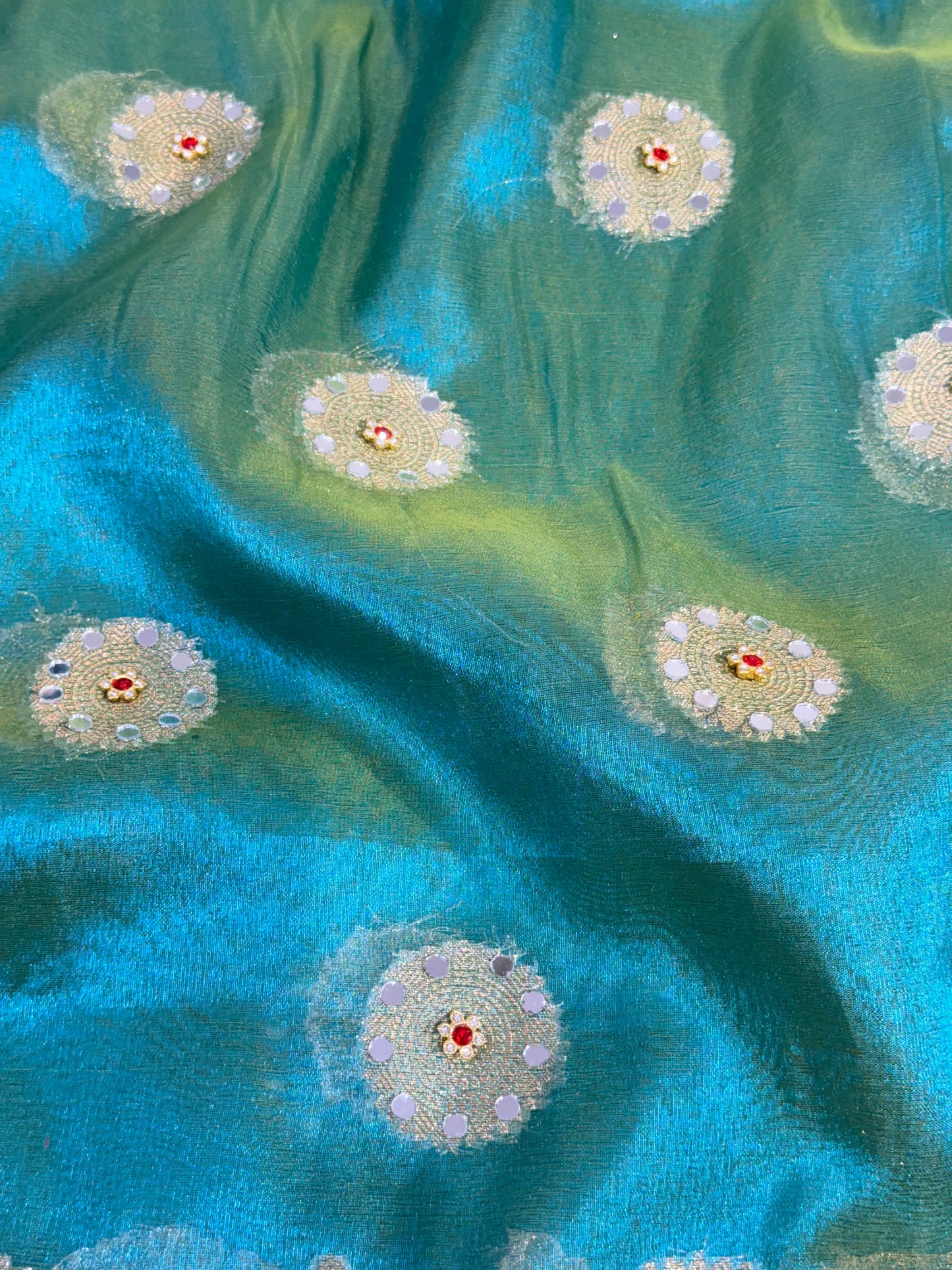 Banarasi Mirror Work Tissue Silk Saree