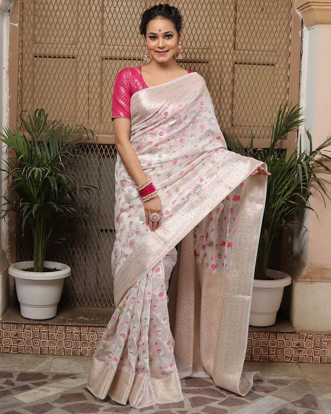Banarasi Khaddi Georgette Silk Saree