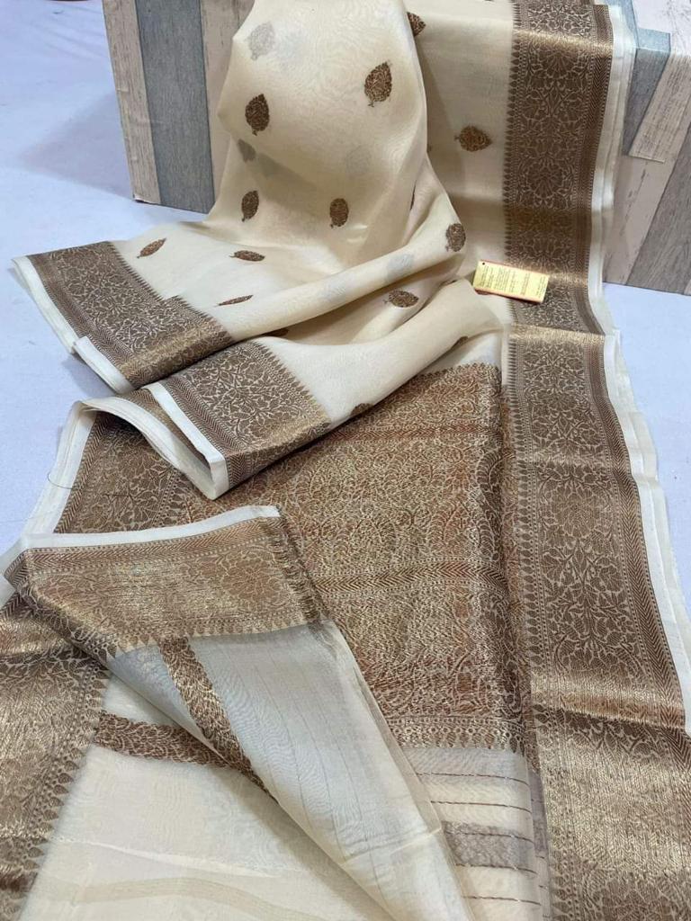 Banarasi Handloom Soft Kora Silk Saree