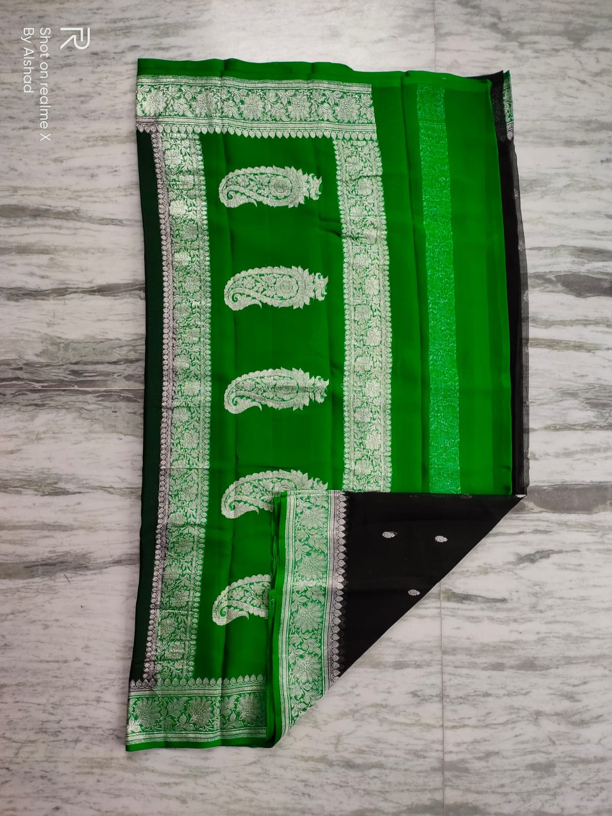 Banarasi Khaddi Georgette Pure Silk Kaduwa Weaving Silver Zari Saree
