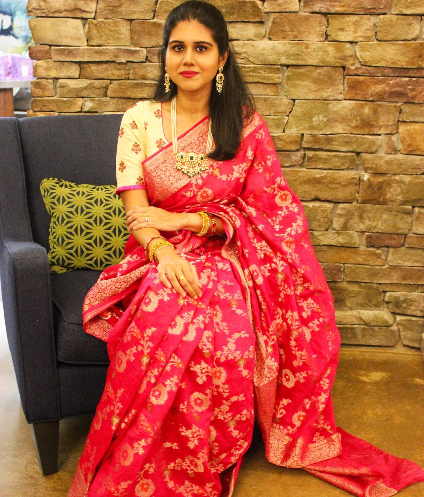 Banarasi Khaddi Georgette Soft Silk Tilfi Meenakari Weaving Saree