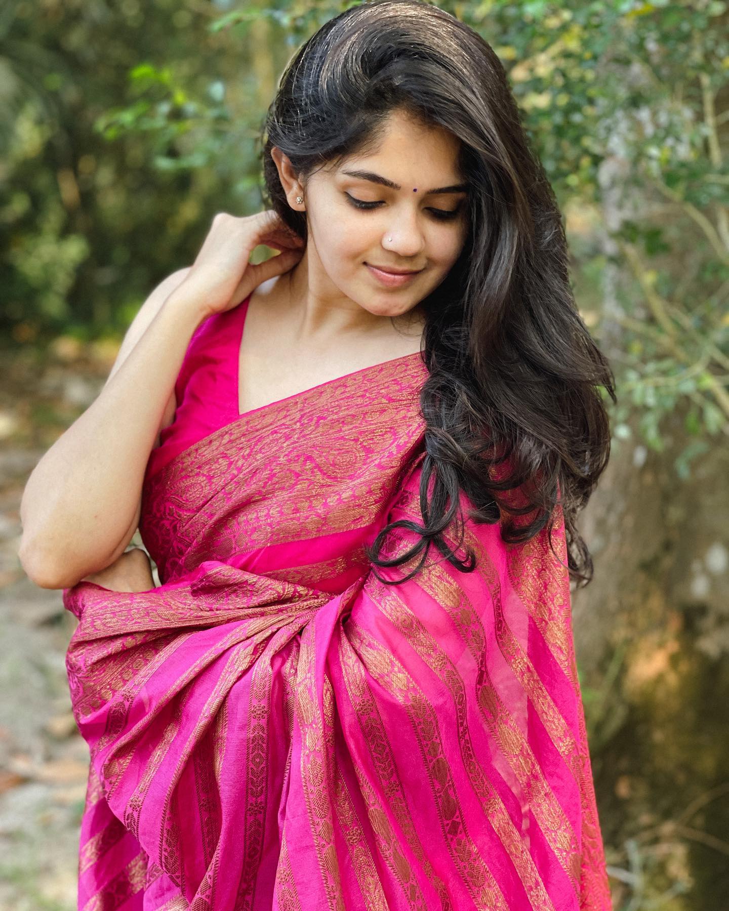 Banarasi Khaddi Georgette Soft Silk Latest Stripe Design Saree