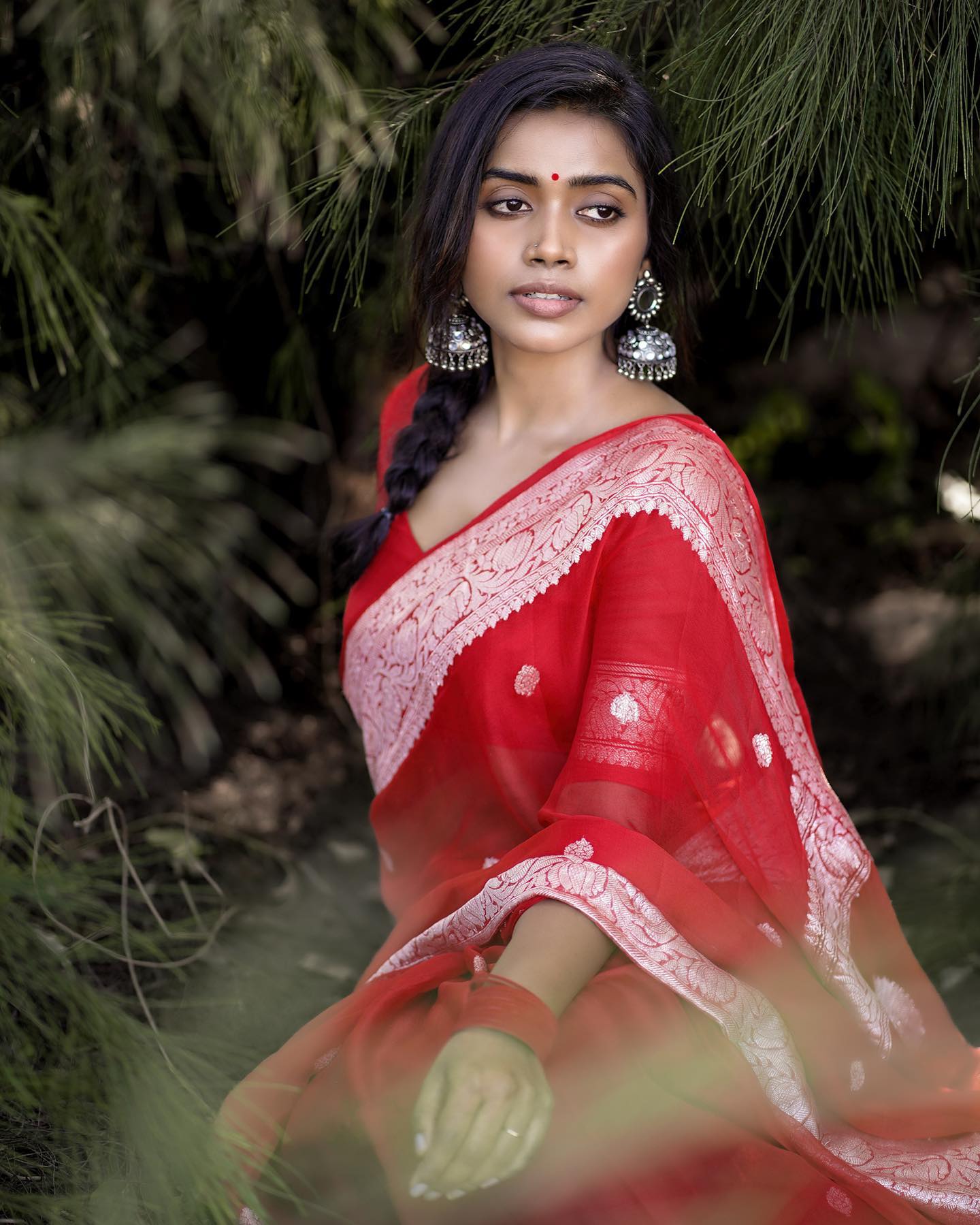 Banarasi Khaddi Georgette Pure Silk Kaduwa Weaving Silver Zari Saree