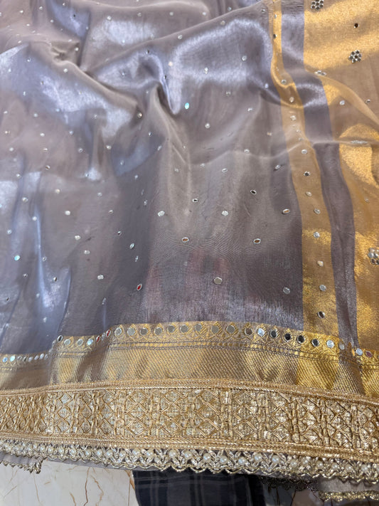 Banarasi Mirror Work Tissue Silk Saree