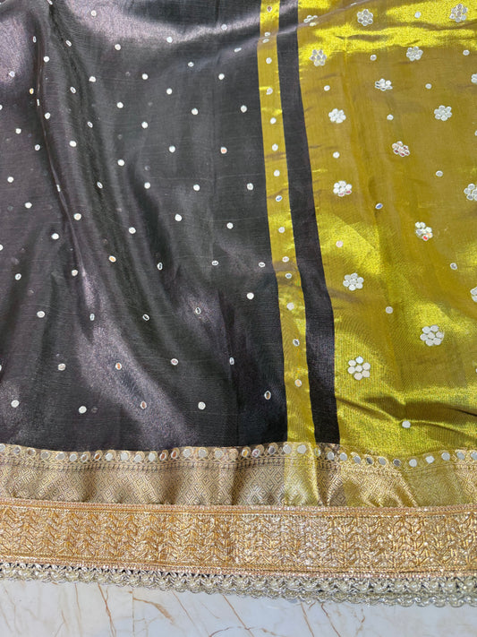Banarasi Mirror Work Tissue Silk Saree