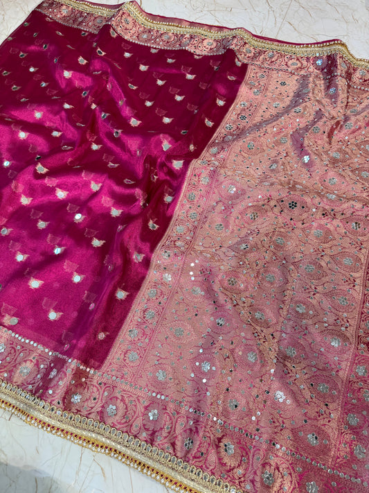 Banarasi Mirror Work Tissue Silk Saree