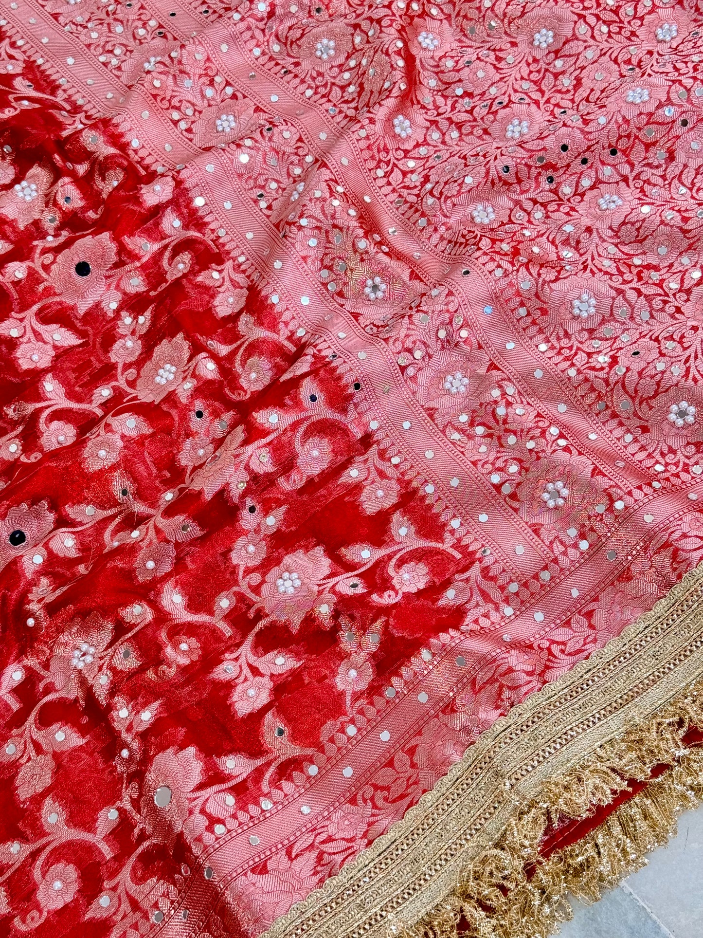 Banarasi Mirror Work Tissue Silk Saree