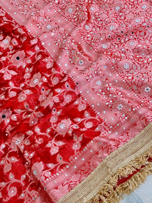 Banarasi Mirror Work Tissue Silk Saree