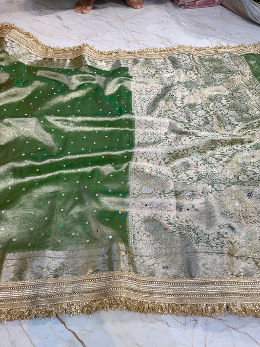 Banarasi Mirror Work Tissue Silk Saree