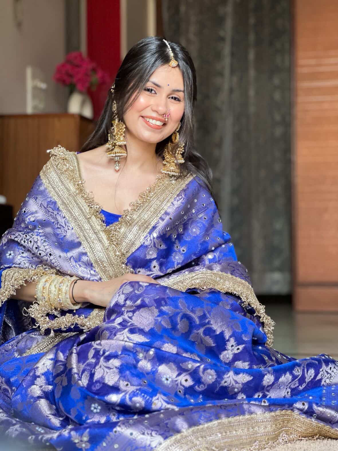 Banarasi Mirror Work Tissue Silk Saree