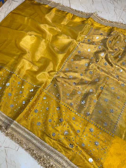 Banarasi Mirror Work Tissue Silk Saree