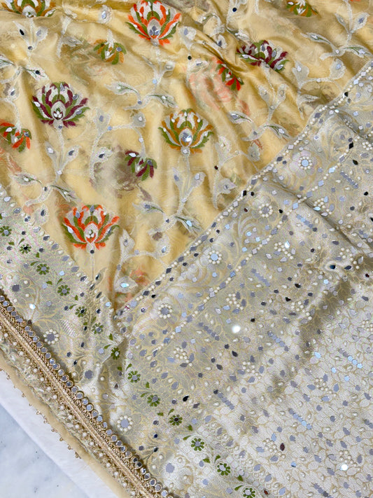 Banarasi Mirror Work Georgette Silk Saree