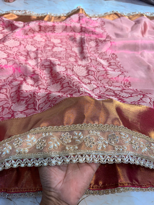 Banarasi Handloom Bridal Wear Soft Silk Saree