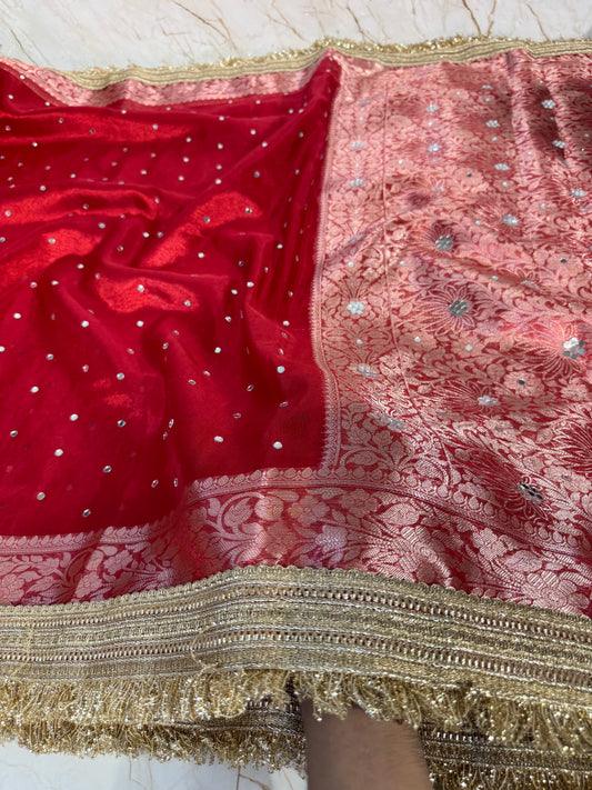 Banarasi Mirror Work Tissue Silk Saree