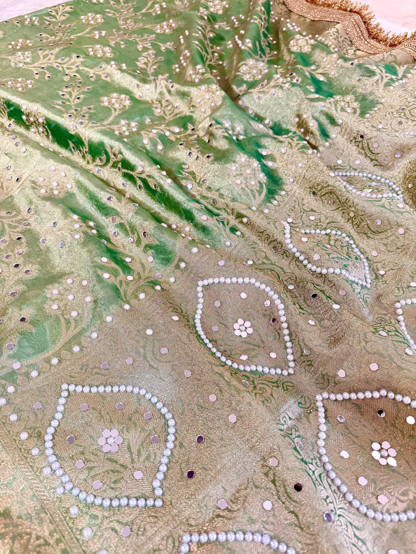 Banarasi Mirror Work Tissue Silk Saree