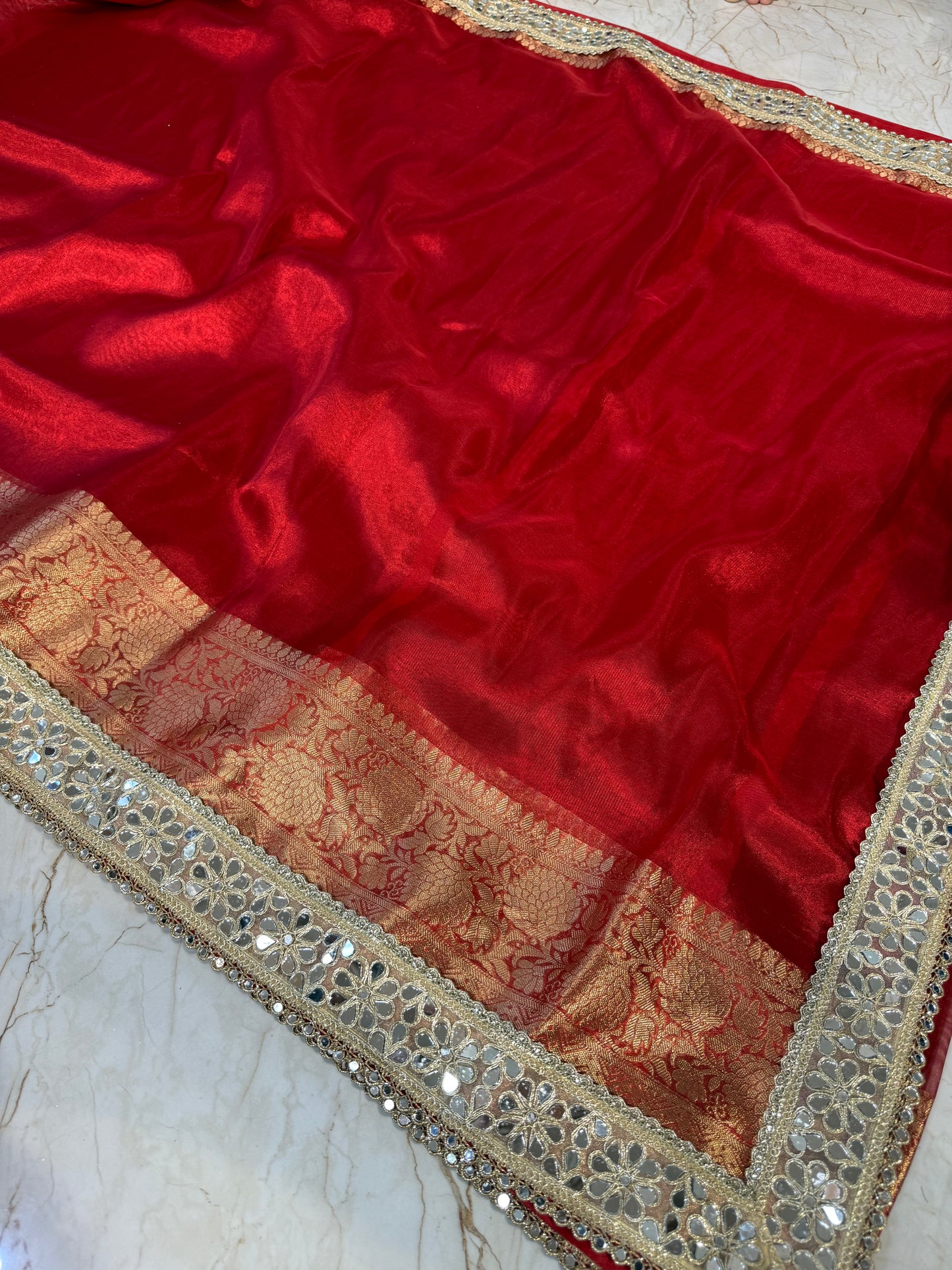 Banarasi Mirror Work Tissue Silk Saree