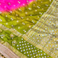 Banarasi Mirror Work Bandhej Georgette Silk Saree
