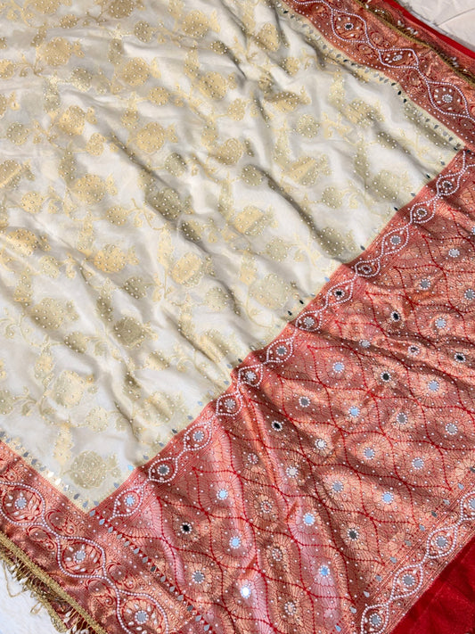 Banarasi Mirror Work Georgette Silk Saree