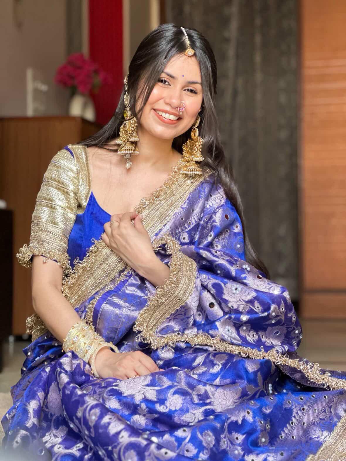 Banarasi Mirror Work Tissue Silk Saree