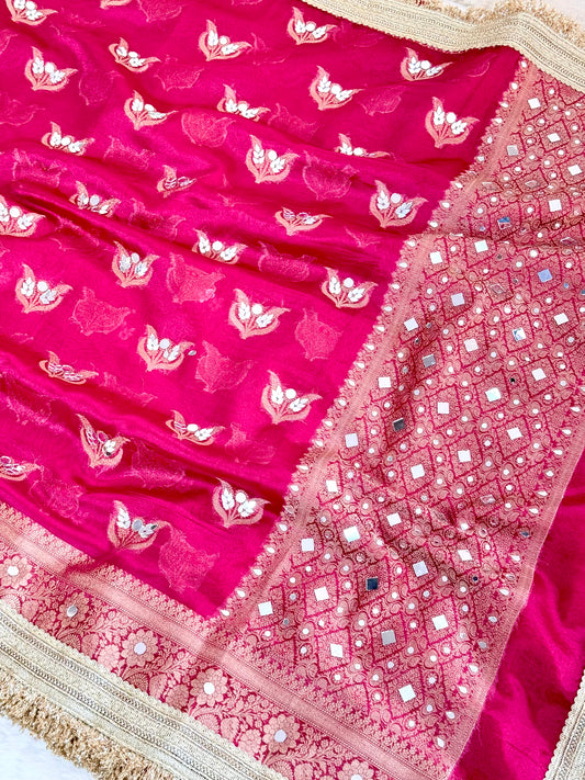 Banarasi Mirror Work Tissue Silk Saree