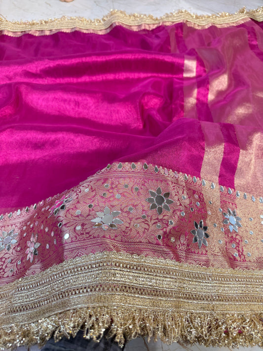 Banarasi Mirror Work Tissue Silk Saree