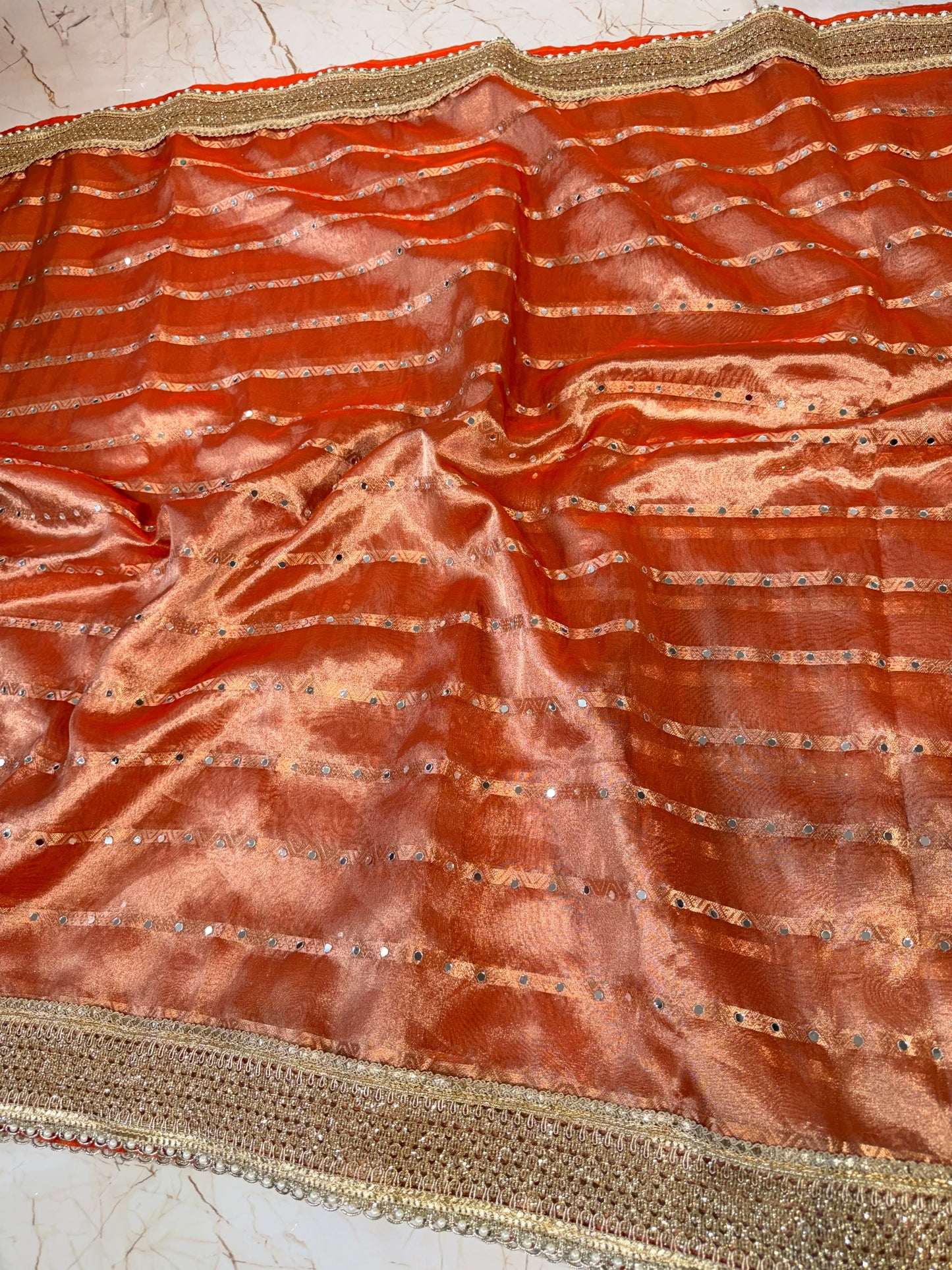 Banarasi Mirror Work Tissue Silk Saree