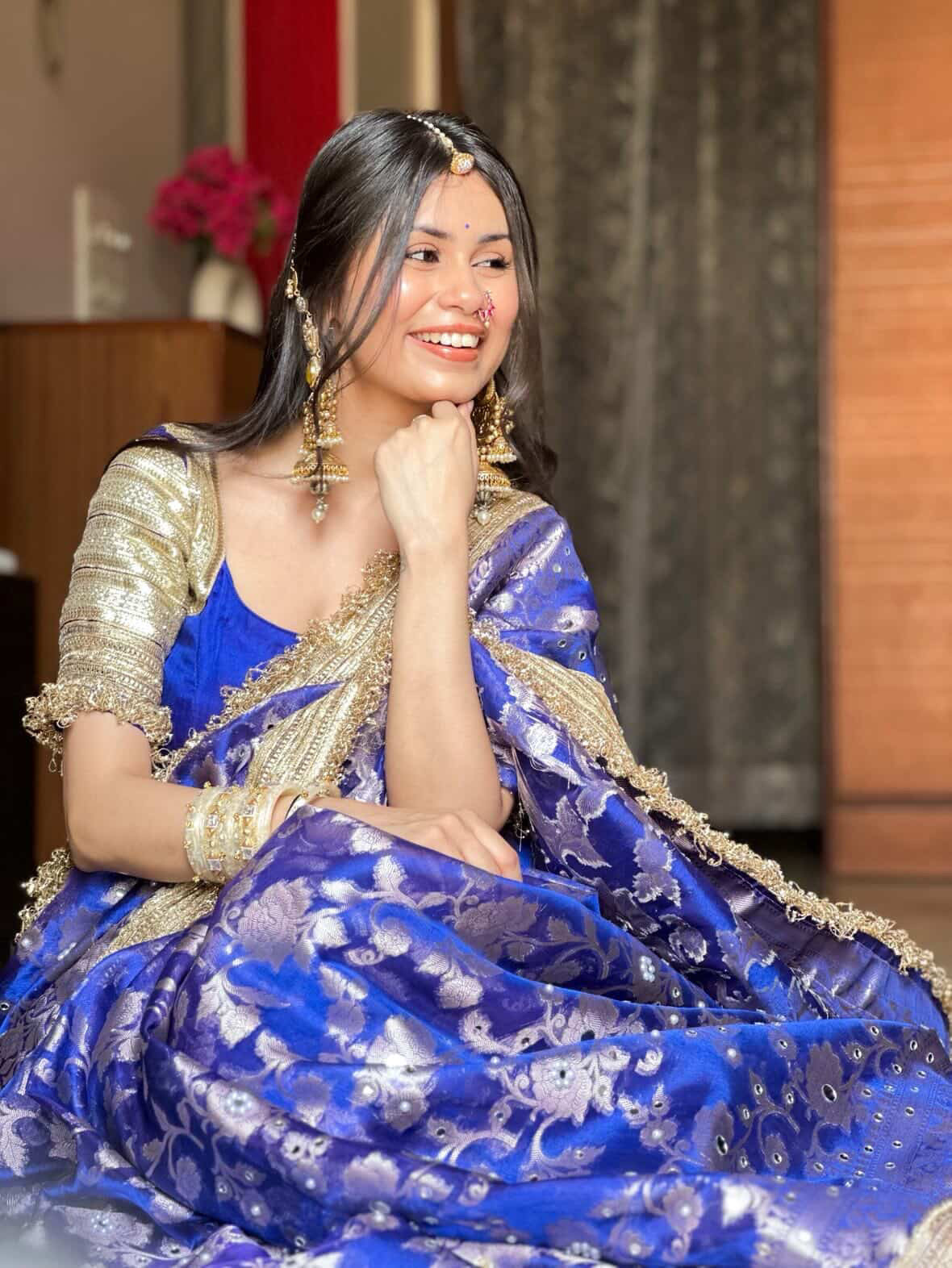Banarasi Mirror Work Tissue Silk Saree